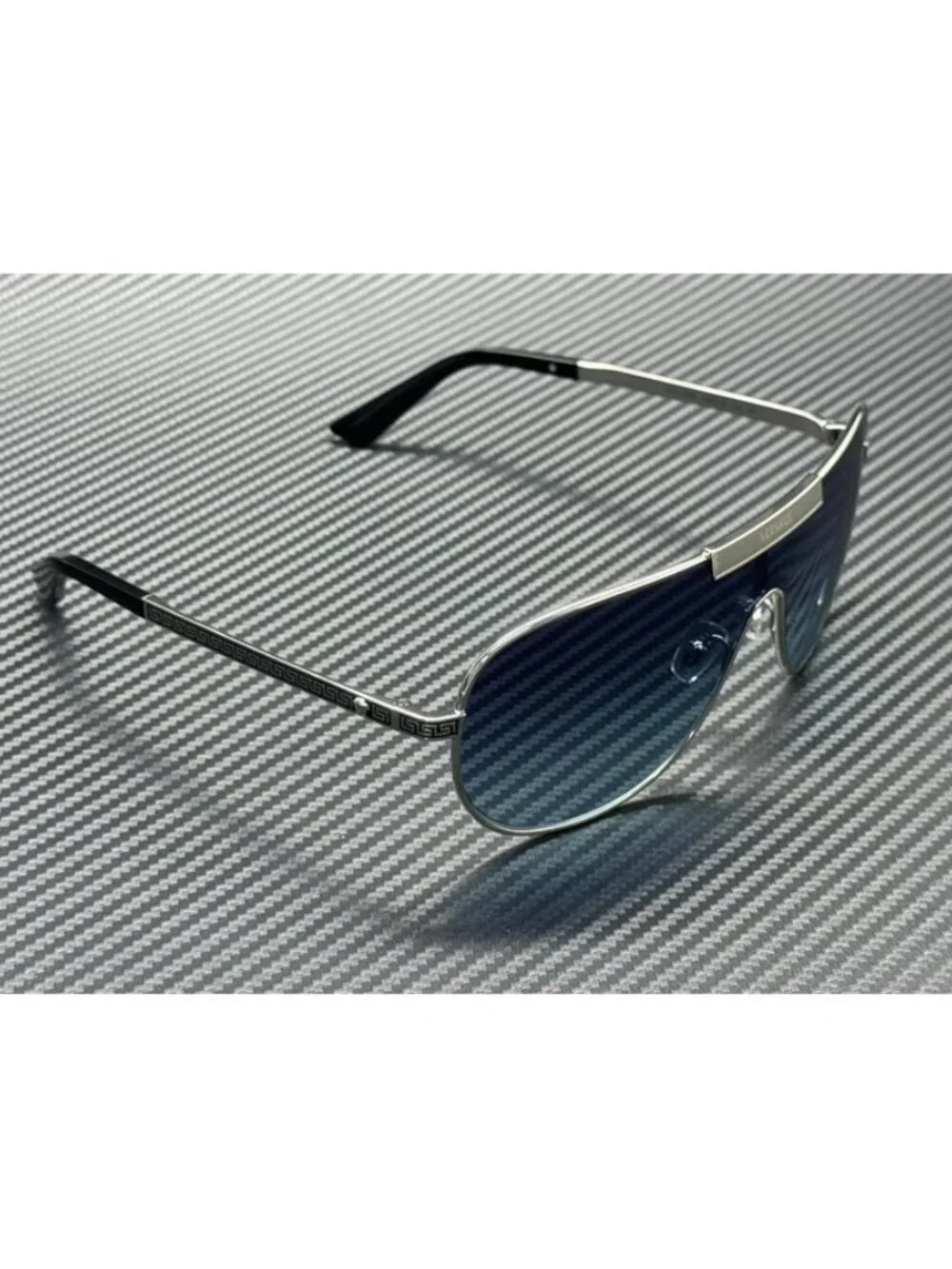 New Versace Men Silver Sunglasses 70-20-140